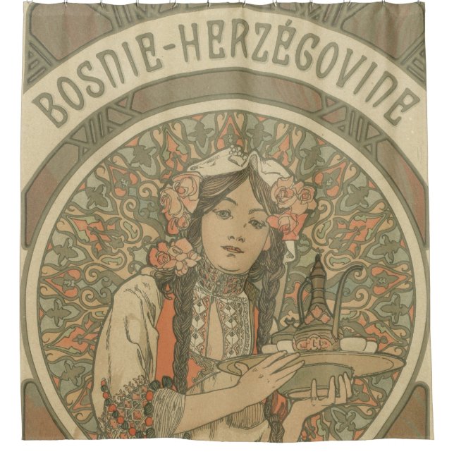 Rideaux De Douche Bosnie-Herzégovine par Alphonse Mucha (1900) (Devant)