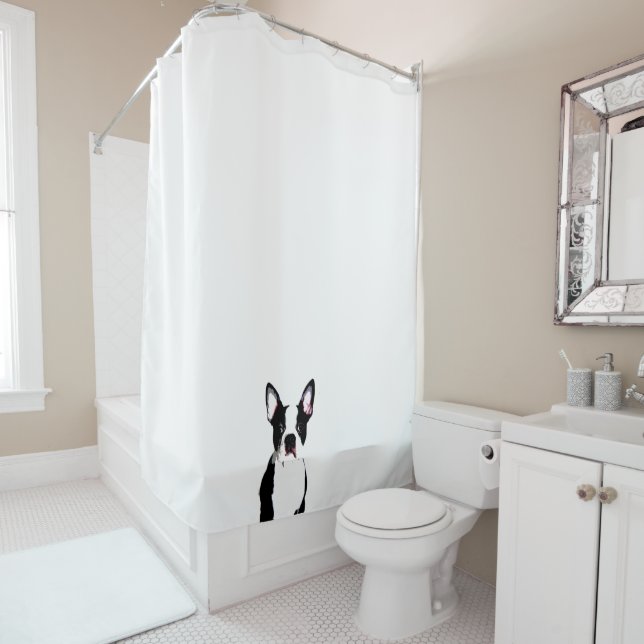 Rideaux De Douche Boston Terrier (En situation)