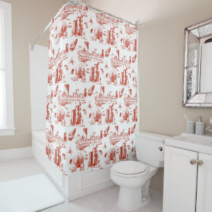 Rideaux De Douche Boston Toile Red