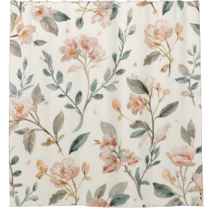 Rideaux De Douche Botanique Aquarelle Fleur Sauvage Douce Sauge Neut