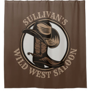 Rideaux De Douche Bottes de cowboy Occidentales Wild West personnali
