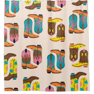 Rideaux De Douche Bottes Wild West Cowboy : Motif de concept de mode