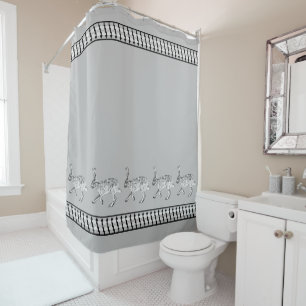 Rideaux De Douche Boucles de foudre du Jacklapin du Sud-Ouest Gris