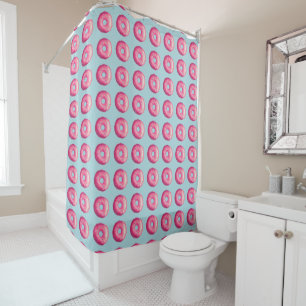 Rideaux De Douche Bouillie Avec Froincement Rose Et Saupoudrer Carre