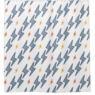 Rideaux De Douche Boulons de foudre Doodle Flash transparent