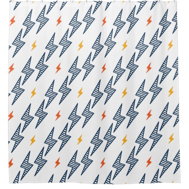 Rideaux De Douche Boulons de foudre Doodle Flash transparent (Devant)