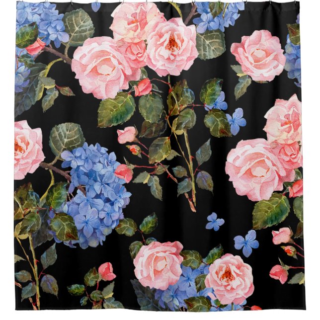 Rideaux De Douche Bouquet de roses roses victoriennes. (Devant)