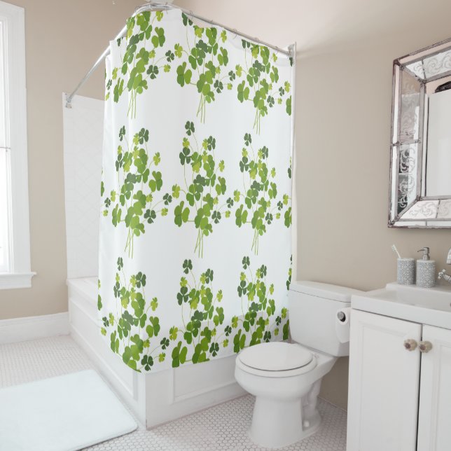 Rideaux De Douche Bouquet de shamrock, le jour de St Patrick (En situation)