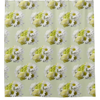 Rideaux De Douche Bouquet in Shades of White and Yellow