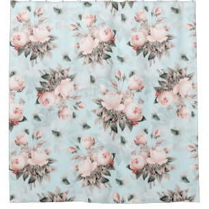 Rideaux De Douche Bouquets Vintages Rose vifs Rococo Garden