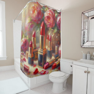 Rideaux De Douche Bouton à lèvres & Fleurs Peinture impressionniste
