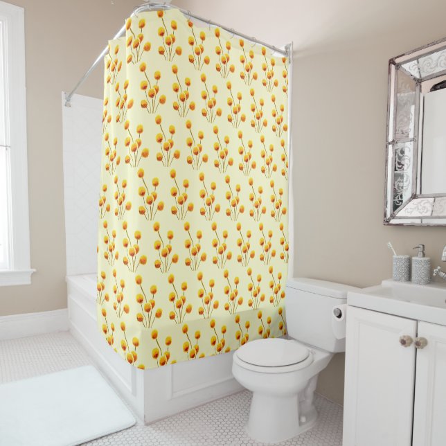 Rideaux De Douche Bouton Billy jaune fleur australienne originaire (En situation)