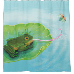 Rideaux De Douche Bouton de capture de grenouille