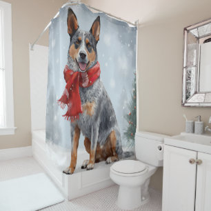 Rideaux De Douche Bouvier Australien dans la neige de Noël