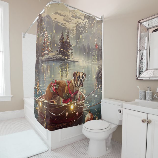 Rideaux De Douche Boxer Christmas Festive Voyage (En situation)