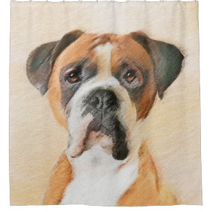 Rideaux De Douche Boxer Dog Peinture Non Décroché Art animal origina