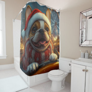 Rideaux De Douche Boxer Dog Roller Coaster Noël