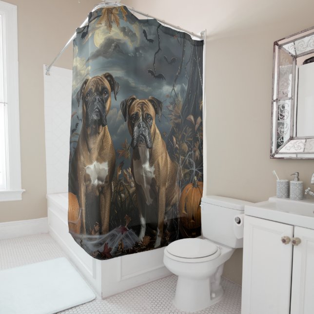Rideaux De Douche Boxer Halloween Night Doggy Délice (En situation)