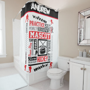 Rideaux De Douche Boys Hockey Terminologie Personnalisée