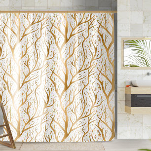 Rideaux De Douche Branches de l'arbre d'or - modifier la couleur arr