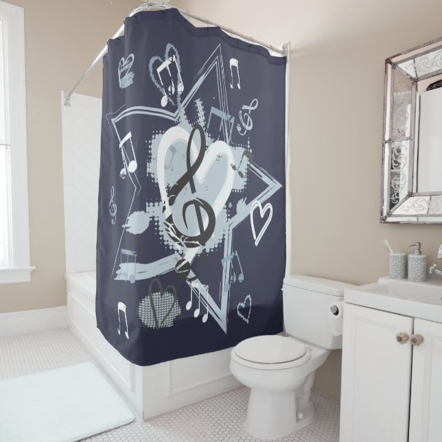 Rideaux De Douche Brevets de design musical Star (En situation)