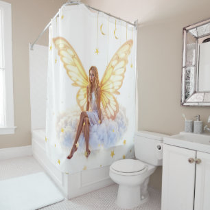 Rideaux De Douche Bright fairy golden papillon ailes douce beauté