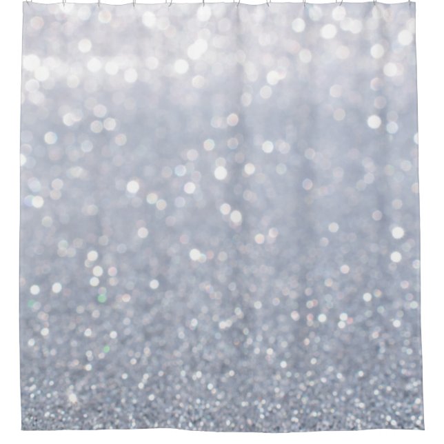 Rideaux De Douche brillant d'argent parties scintillant abstrait arr (Devant)