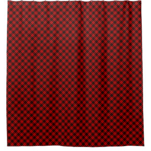 Rideaux De Douche Brodie tartan rouge noir plaid