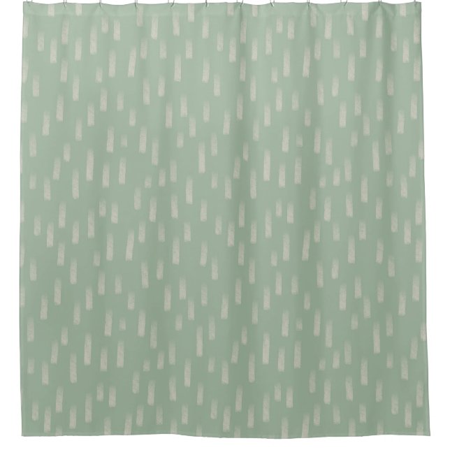 Rideaux De Douche Brosse Moderne Aléatoire, Beige, Vert Sage (Devant)