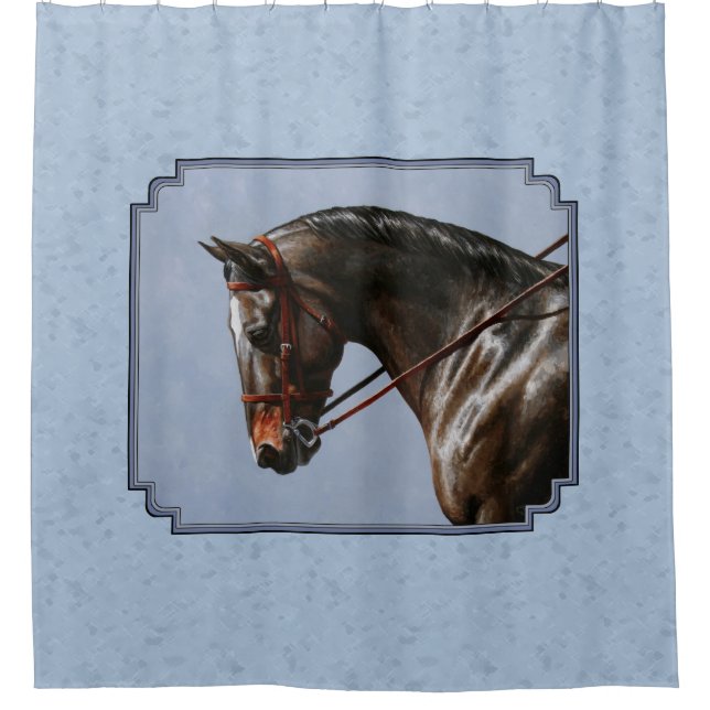Rideaux De Douche Brown Bay Oldenburg Horse Portrait (Devant)