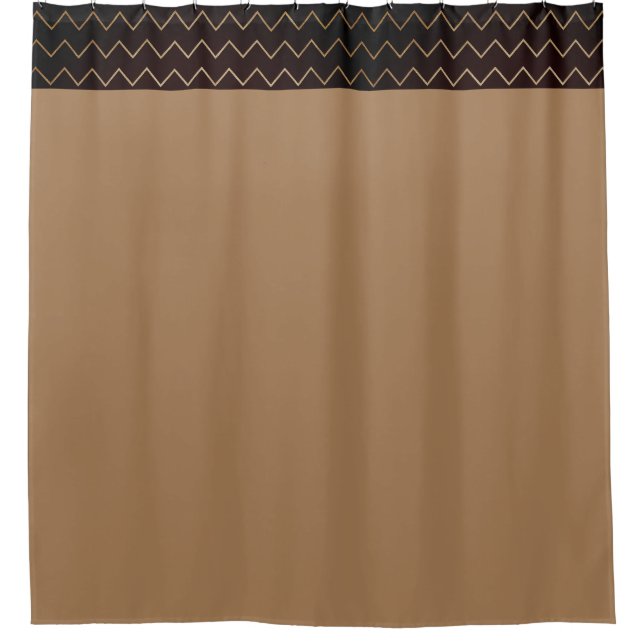 Rideaux De Douche Brown contemporain avec géométrie (Devant)