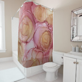 Rideaux De Douche Brown Floral Abstrait