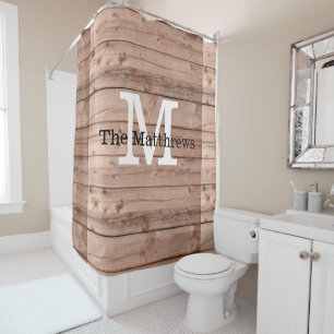 Rideaux De Douche Brown Russe Motif Monogramme Nom de la ferme