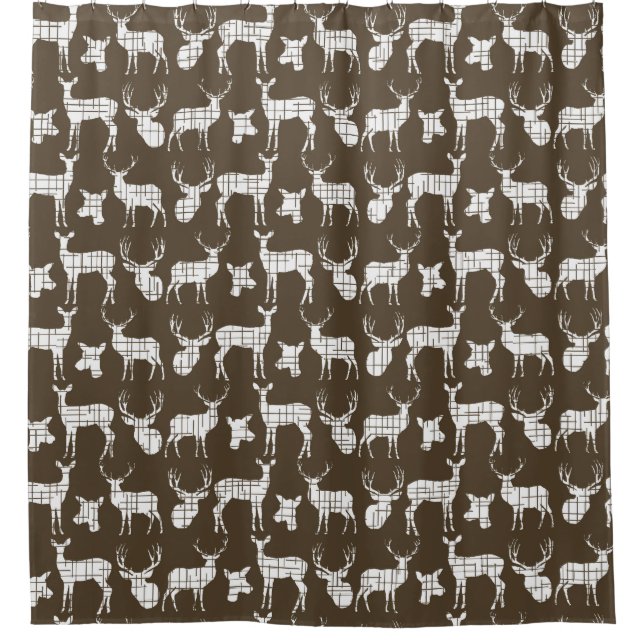 Rideaux De Douche Brown seaux de cerfs font la nature (Devant)