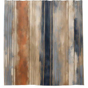 Rideaux De Douche Brûlé Orange Navy Dusty Bleu Distressed