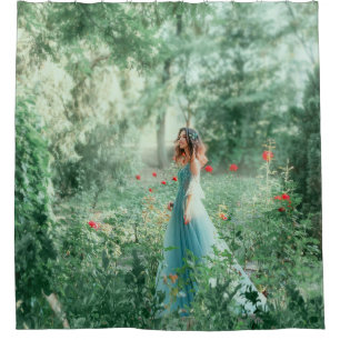 Rideaux De Douche Brunette Princess : Aquarelle de la forêt de fées