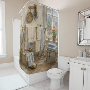 Rideaux De Douche Buanderie de Cottage Jour de Pluie