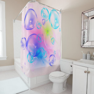 Rideaux De Douche BUBBLES - Image Abstraite colorée de l'art fractal
