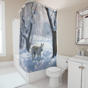 Rideaux De Douche Bull Terrier Laisser neiger Noël