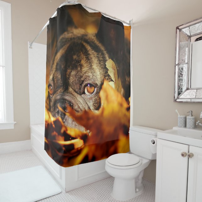 Rideaux De Douche Bulldog Chien mignon Français Bulldog Lover Cadeau (En situation)