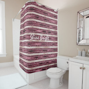 Rideaux De Douche Burgundy Rouge Rose Rose Gold Parties scintillant 