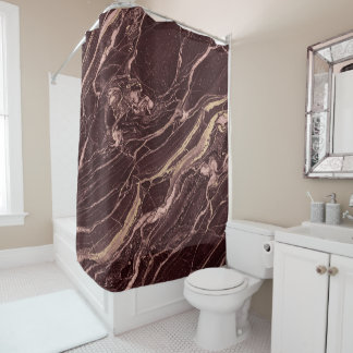 Rideaux De Douche Burgundy Stone Marble Clean Luxury Look