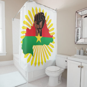 Rideaux De Douche Burkina Faso Carte, drapeau et première révolution