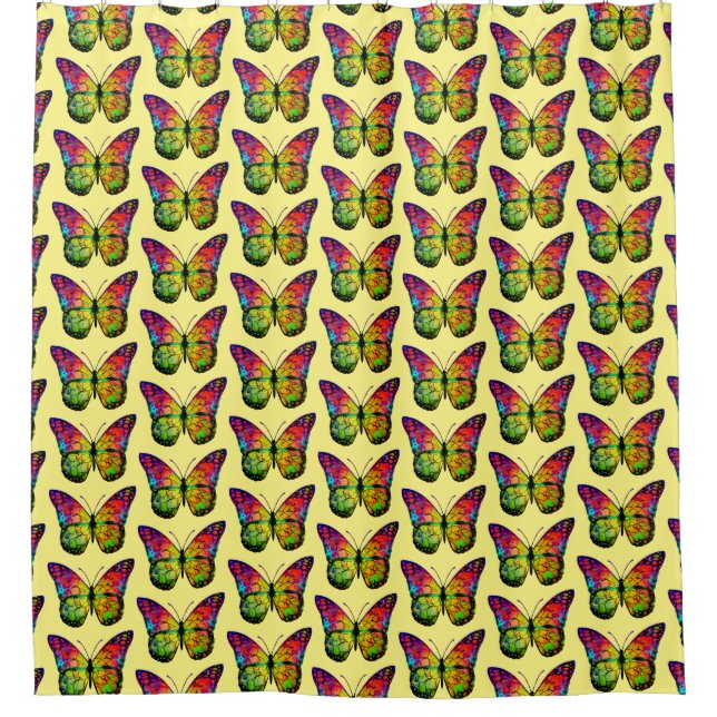 RIDEAUX DE DOUCHE BUTTERFLY ABSTRAIT (Devant)