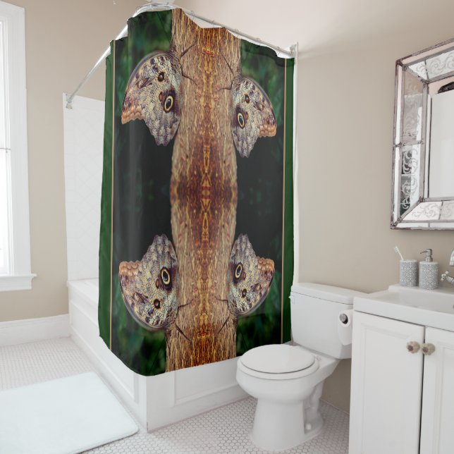 Rideaux De Douche Butterfly Brown Gros plan Nature Abstraite (En situation)