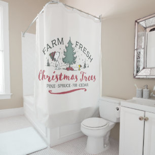 Rideaux De Douche cacahuètes Arbres de Noël frais de ferme