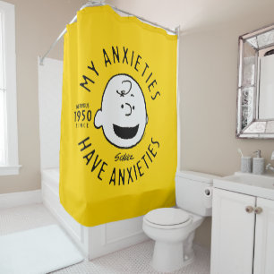 Rideaux De Douche cacahuètes   Charlie Brown Nervous depuis 1950