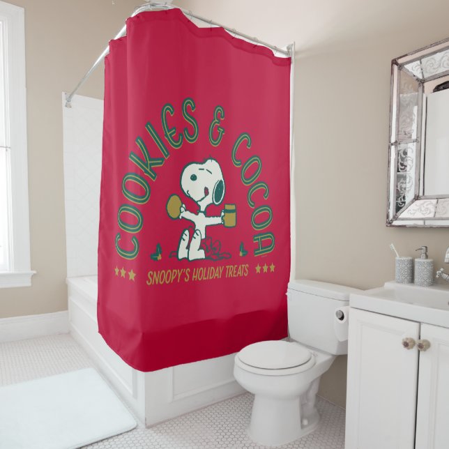 Rideaux De Douche cacahuètes | Cookies et cacao Snoopy (En situation)