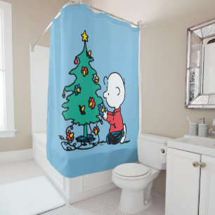 Rideaux De Douche cacahuètes Lumières de Noël Brown Charlie