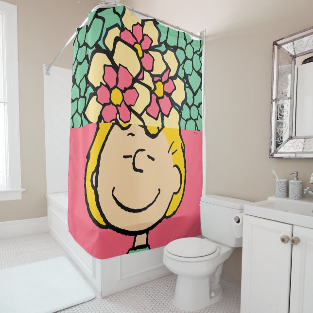 Rideaux De Douche cacahuètes | Moitié et demi-fleurs Sally (En situation)